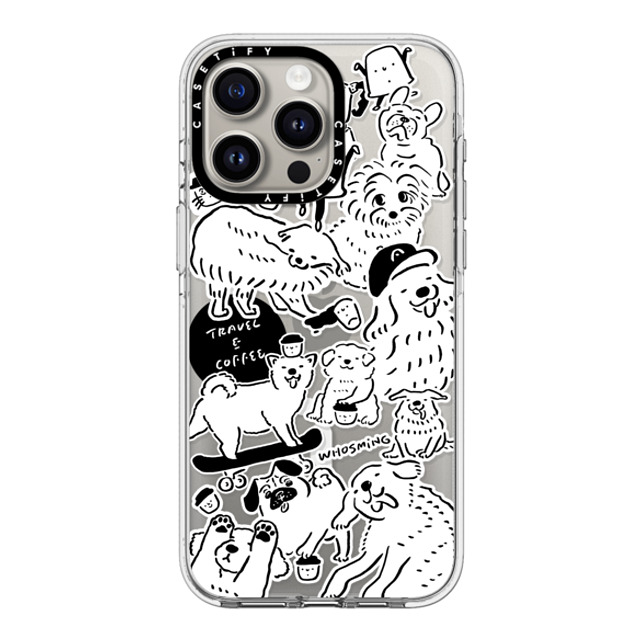 WHOSMiNG x CASETiFY iPhone 15 Pro Max ケース クリア クリア ケース MagSafe対応 DOG STICKERS