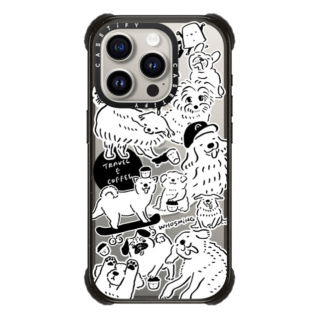 WHOSMiNG x CASETiFY iPhone 15 Pro Case Black ウルトラ インパクトケース MagSafe 対応 DOG STICKERS WHOSMiNG x CASETiFY iPhone 15 Pro Case Black ウルトラ インパクトケース MagSafe 対応 DOG STICKERS