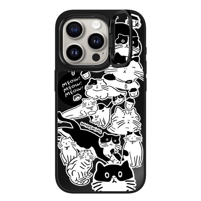 WHOSMiNG x CASETiFY iPhone 15 Pro ケース Minimalism,Monochrome Black on Black ミラー リングスタンドケース MagSafe対応 MEOW! MEOW! MEOW! Back to School WHOSMiNG x CASETiFY iPhone 15 Pro ケース Minimalism,Monochrome Black on Black ミラー リングスタンドケース MagSafe対応 MEOW! MEOW! MEOW! Back to School