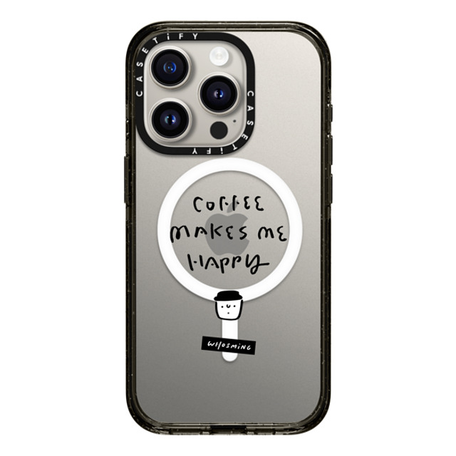 WHOSMiNG x CASETiFY iPhone 15 Pro ケース ブラック インパクトケース MagSafe対応 WHOSMiNG - HAPPY