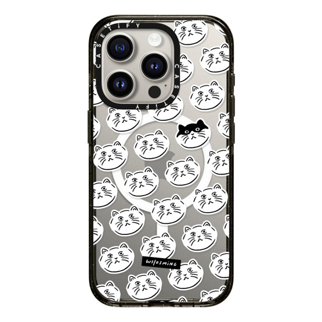WHOSMiNG x CASETiFY iPhone 15 Pro Case Sticker,Animal Black Impact Case MagSafe Compatible HEADS OF CATS Mother's Day WHOSMiNG x CASETiFY iPhone 15 Pro Case Sticker,Animal Black Impact Case MagSafe Compatible HEADS OF CATS Mother's Day