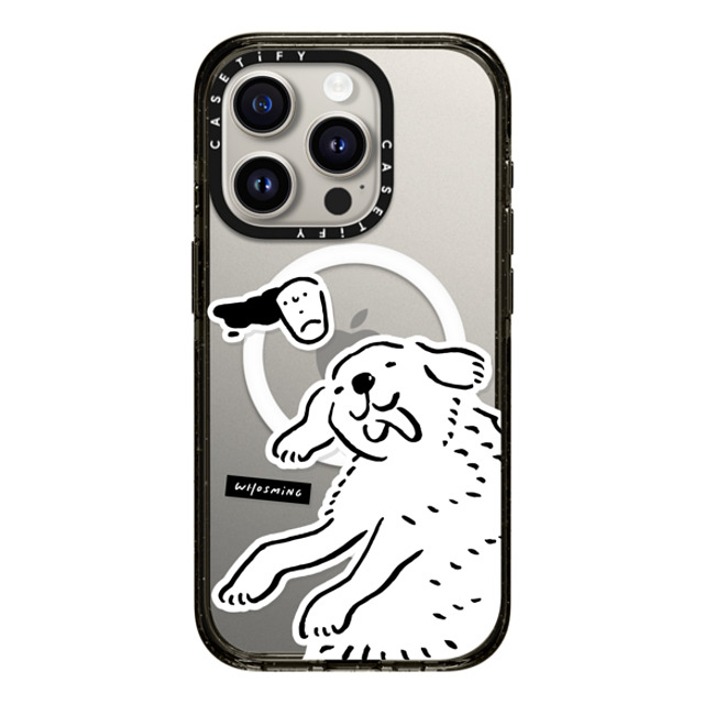 WHOSMiNG x CASETiFY iPhone 15 Pro ケース ブラック インパクトケース MagSafe対応 HAPPY DOG