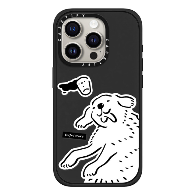 WHOSMiNG x CASETiFY iPhone 15 Pro ケース マットブラック インパクトケース MagSafe対応 HAPPY DOG