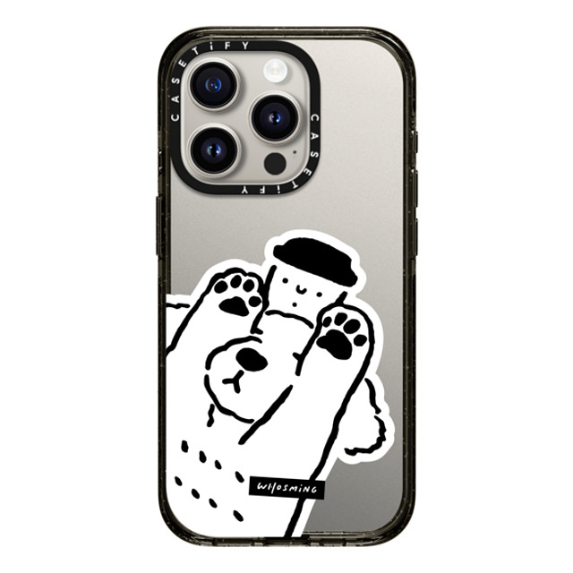 WHOSMiNG x CASETiFY iPhone 15 Pro ケース ブラック インパクトケース DOG LOVES COFFEE