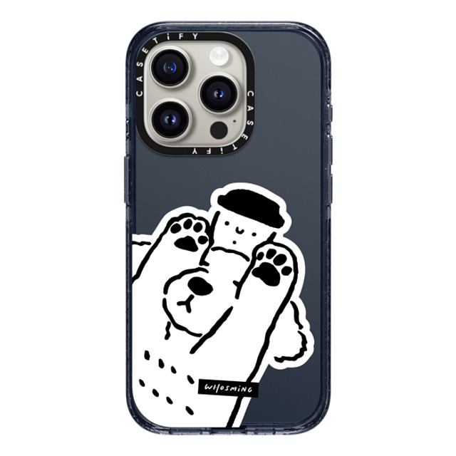 WHOSMiNG x CASETiFY iPhone 15 Pro ケース Classic Blue インパクトケース DOG LOVES COFFEE