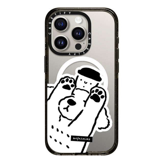 WHOSMiNG x CASETiFY iPhone 15 Pro ケース ブラック インパクトケース MagSafe対応 DOG LOVES COFFEE