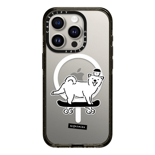 WHOSMiNG x CASETiFY iPhone 15 Pro ケース ブラック インパクトケース MagSafe対応 SKATER DOG