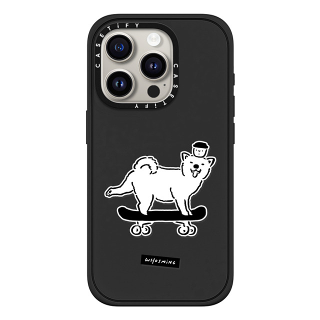 WHOSMiNG x CASETiFY iPhone 15 Pro ケース マットブラック インパクトケース MagSafe対応 SKATER DOG