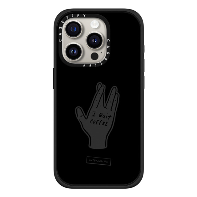 WHOSMiNG x CASETiFY iPhone 15 Pro ケース Coffee,Minimalism マットブラック インパクトケース MagSafe対応 QUIT COFFEE Father's Day WHOSMiNG x CASETiFY iPhone 15 Pro ケース Coffee,Minimalism マットブラック インパクトケース MagSafe対応 QUIT COFFEE Father's Day