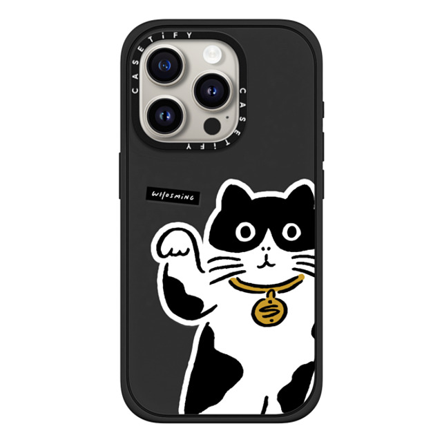 WHOSMiNG x CASETiFY iPhone 15 Pro ケース マットブラック インパクトケース MagSafe対応 MANEKI-NEKO
