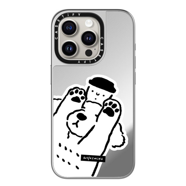WHOSMiNG x CASETiFY iPhone 15 Pro ケース Dog,Animal シルバー (シルバーバンパー) ミラーケース MagSafe対応 DOG LOVES COFFEE Father's Day WHOSMiNG x CASETiFY iPhone 15 Pro ケース Dog,Animal シルバー (シルバーバンパー) ミラーケース MagSafe対応 DOG LOVES COFFEE Father's Day