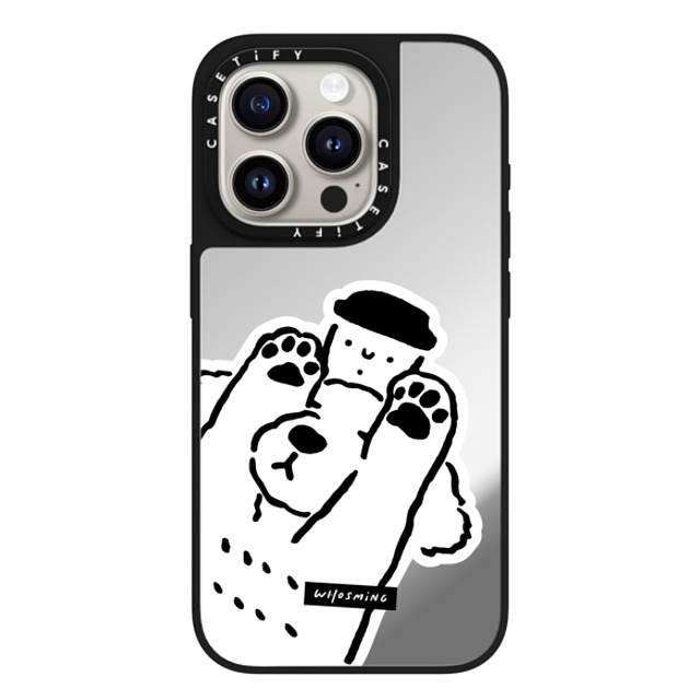 WHOSMiNG x CASETiFY iPhone 15 Pro Case Silver on Black ミラーケース MagSafe対応 DOG LOVES COFFEE WHOSMiNG x CASETiFY iPhone 15 Pro Case Silver on Black ミラーケース MagSafe対応 DOG LOVES COFFEE