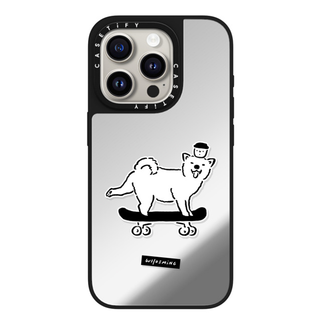 WHOSMiNG x CASETiFY iPhone 15 Pro Case Silver on Black ミラーケース MagSafe対応 SKATER DOG WHOSMiNG x CASETiFY iPhone 15 Pro Case Silver on Black ミラーケース MagSafe対応 SKATER DOG