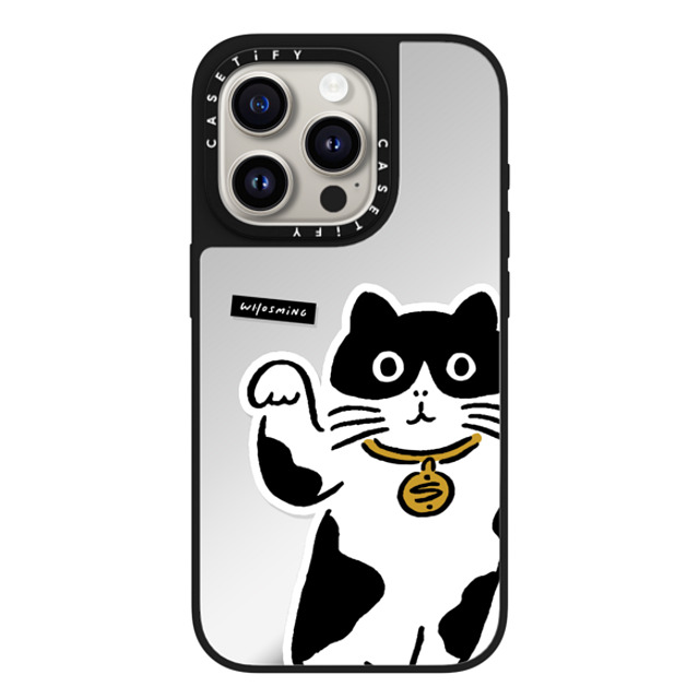 WHOSMiNG x CASETiFY iPhone 15 Pro Case Silver on Black ミラーケース MagSafe対応 MANEKI-NEKO WHOSMiNG x CASETiFY iPhone 15 Pro Case Silver on Black ミラーケース MagSafe対応 MANEKI-NEKO