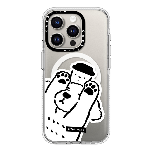 WHOSMiNG x CASETiFY iPhone 15 Pro ケース クリア クリア ケース MagSafe対応 DOG LOVES COFFEE