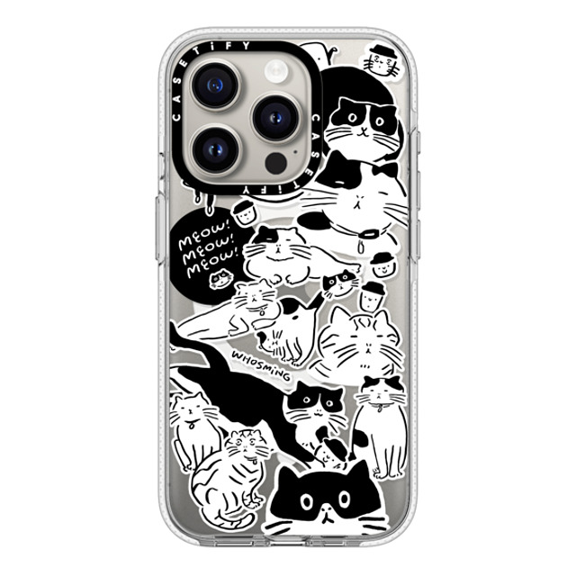 WHOSMiNG x CASETiFY iPhone 15 Pro ケース クリア クリア ケース MagSafe対応 MEOW! MEOW! MEOW!