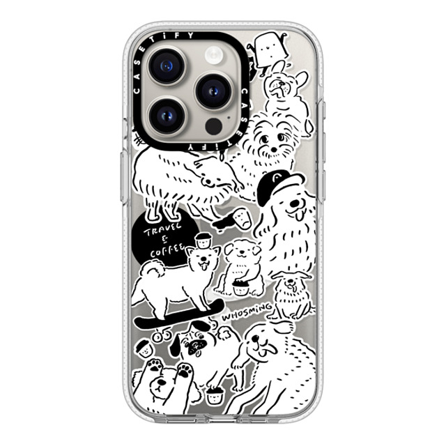 WHOSMiNG x CASETiFY iPhone 15 Pro ケース クリア クリア ケース MagSafe対応 DOG STICKERS