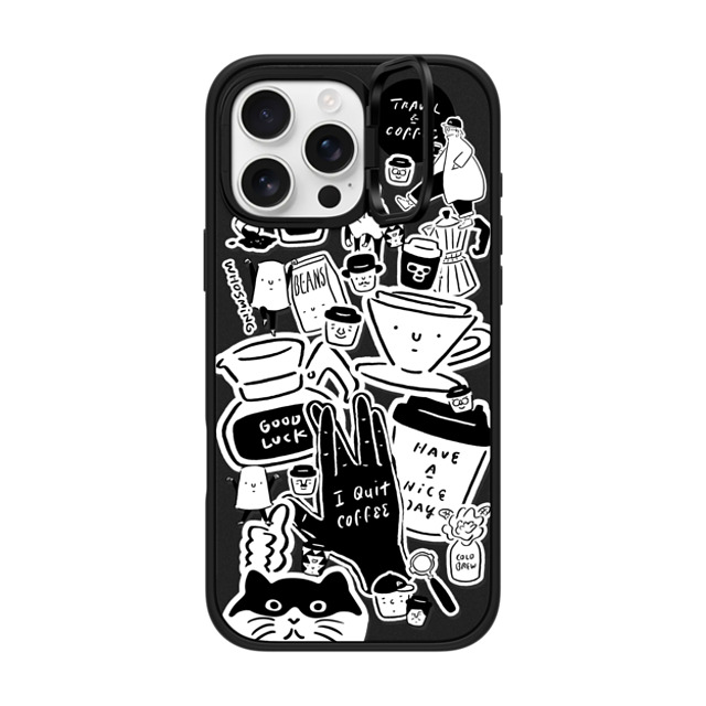 WHOSMiNG x CASETiFY iPhone 16 Pro Max ケース マットブラック インパクトリングスタンドケース MagSafe対応 WHOSMiNG - STICKERS