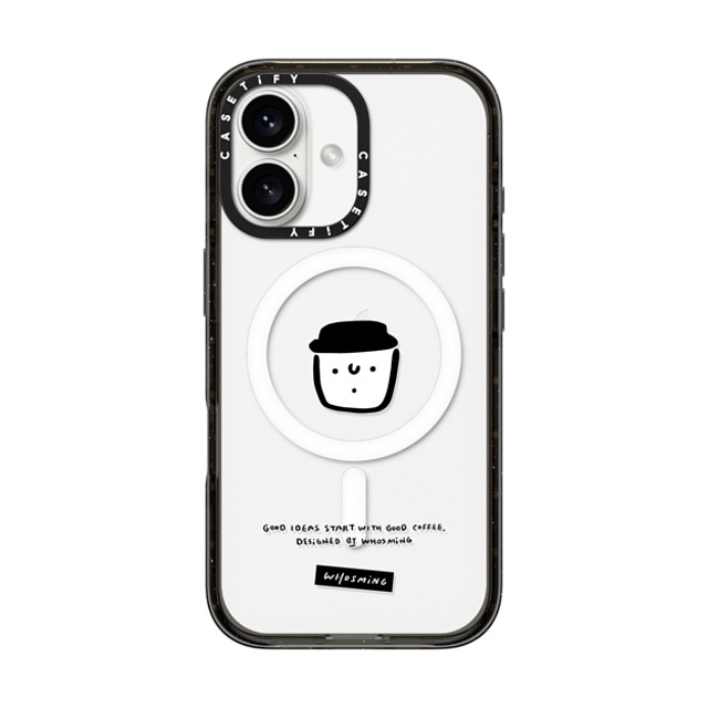 WHOSMiNG x CASETiFY iPhone 16 ケース ブラック インパクトケース MagSafe対応 WHOSMiNG - GOOD COFFEE