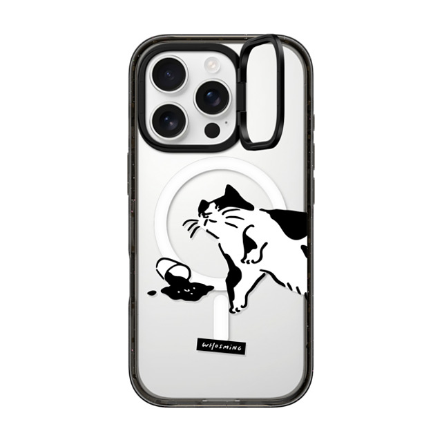 WHOSMiNG x CASETiFY iPhone 16 Pro ケース ブラック インパクトリングスタンドケース MagSafe対応 WHOSMiNG - WHAT