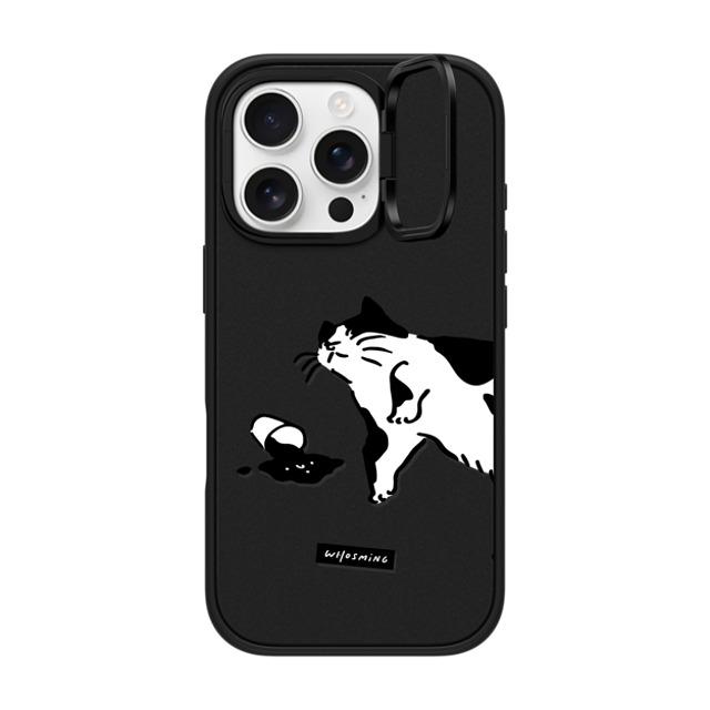 WHOSMiNG x CASETiFY iPhone 16 Pro ケース マットブラック インパクトリングスタンドケース MagSafe対応 WHOSMiNG - WHAT