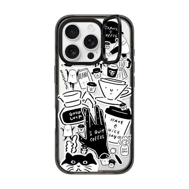 WHOSMiNG x CASETiFY iPhone 16 Pro ケース ブラック インパクトリングスタンドケース MagSafe対応 WHOSMiNG - STICKERS