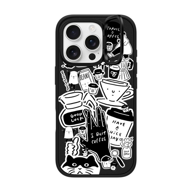 WHOSMiNG x CASETiFY iPhone 16 Pro ケース マットブラック インパクトリングスタンドケース MagSafe対応 WHOSMiNG - STICKERS