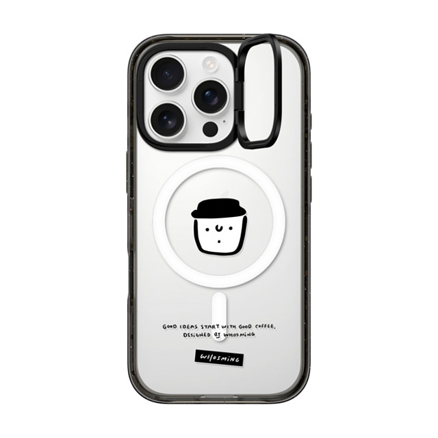 WHOSMiNG x CASETiFY iPhone 16 Pro ケース ブラック インパクトリングスタンドケース MagSafe対応 WHOSMiNG - GOOD COFFEE