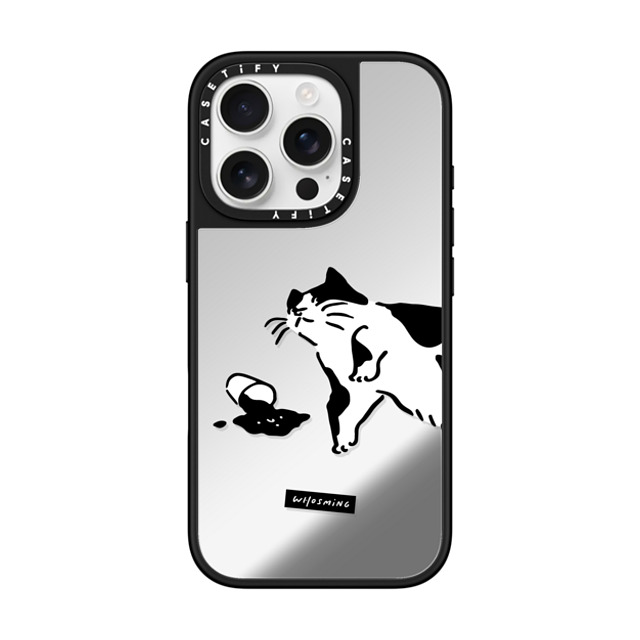 WHOSMiNG x CASETiFY iPhone 16 Pro ケース Silver on Black ミラーケース MagSafe対応 WHOSMiNG - WHAT