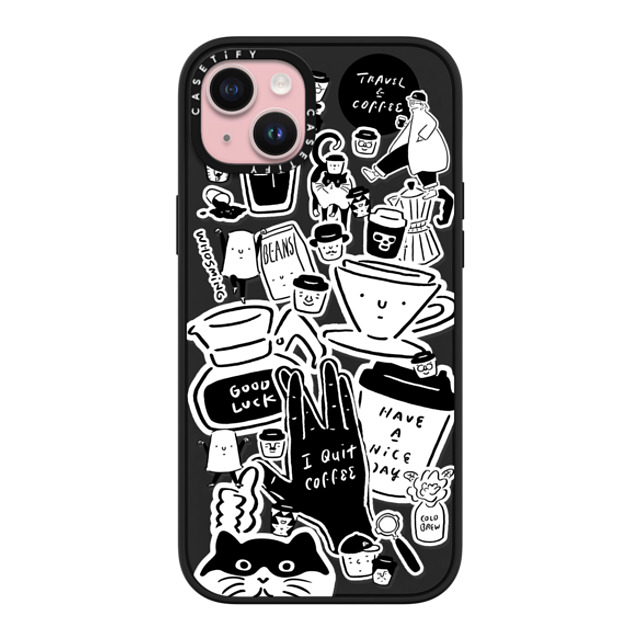 WHOSMiNG x CASETiFY iPhone 15 Plus Case Sticker,Cat マットブラック インパクトケース WHOSMiNG - STICKERS Mother's Day WHOSMiNG x CASETiFY iPhone 15 Plus Case Sticker,Cat マットブラック インパクトケース WHOSMiNG - STICKERS Mother's Day