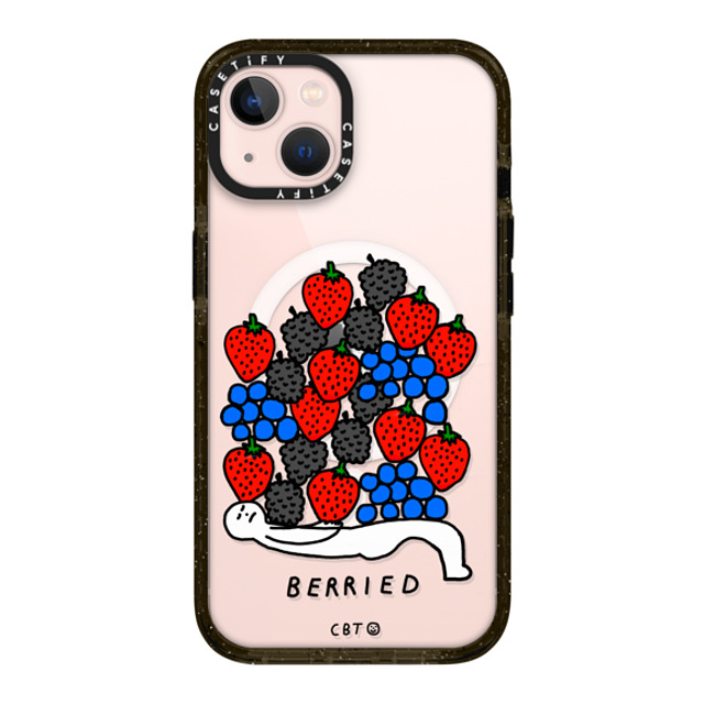 Constant Bagel Therapy x CASETiFY iPhone 13 ケース ブラック インパクトケース MagSafe対応 berried