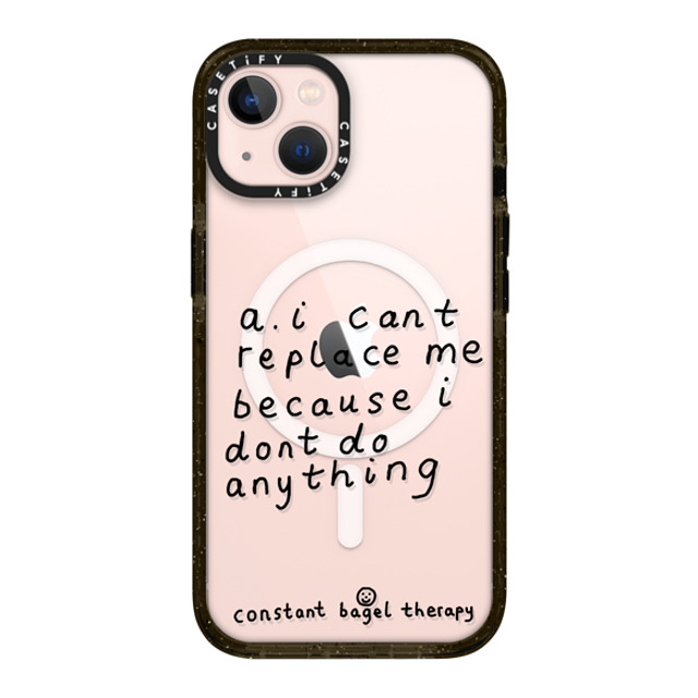 Constant Bagel Therapy x CASETiFY iPhone 13 ケース ブラック インパクトケース MagSafe対応 a. i can't replace me because i don't do anything Phone Cases