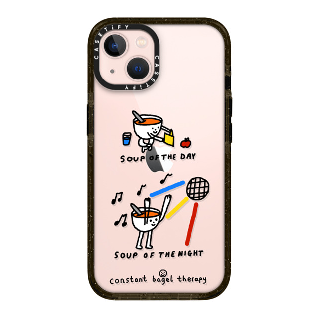 Constant Bagel Therapy x CASETiFY iPhone 13 ケース ブラック インパクトケース soup of the day / soup of the night