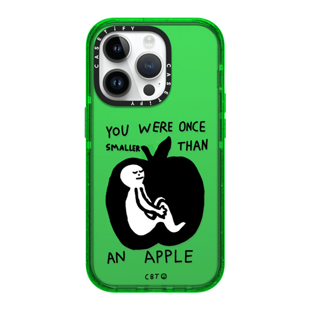 Constant Bagel Therapy x CASETiFY iPhone 14 Pro Case Food,Minimalism グリーン Impact Case you were once smaller than an apple Back to School Constant Bagel Therapy x CASETiFY iPhone 14 Pro Case Food,Minimalism グリーン Impact Case you were once smaller than an apple Back to School