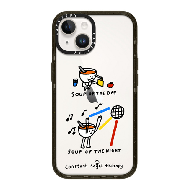 Constant Bagel Therapy x CASETiFY iPhone 14 ケース ブラック インパクトケース soup of the day / soup of the night