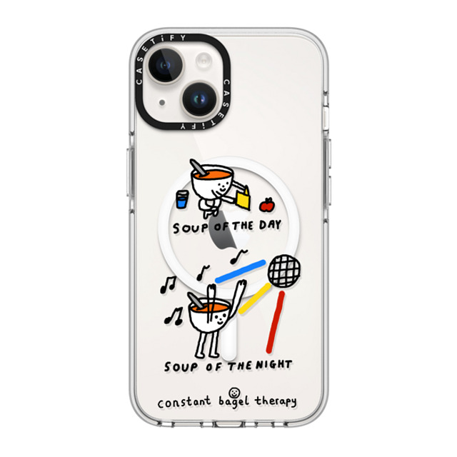 Constant Bagel Therapy x CASETiFY iPhone 14 ケース クリア クリア ケース MagSafe対応 soup of the day / soup of the night