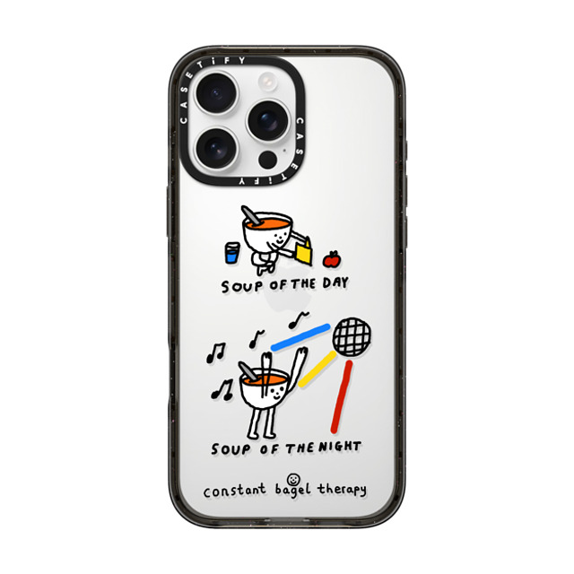 Constant Bagel Therapy x CASETiFY iPhone 16 Pro Max ケース ブラック インパクトケース soup of the day / soup of the night