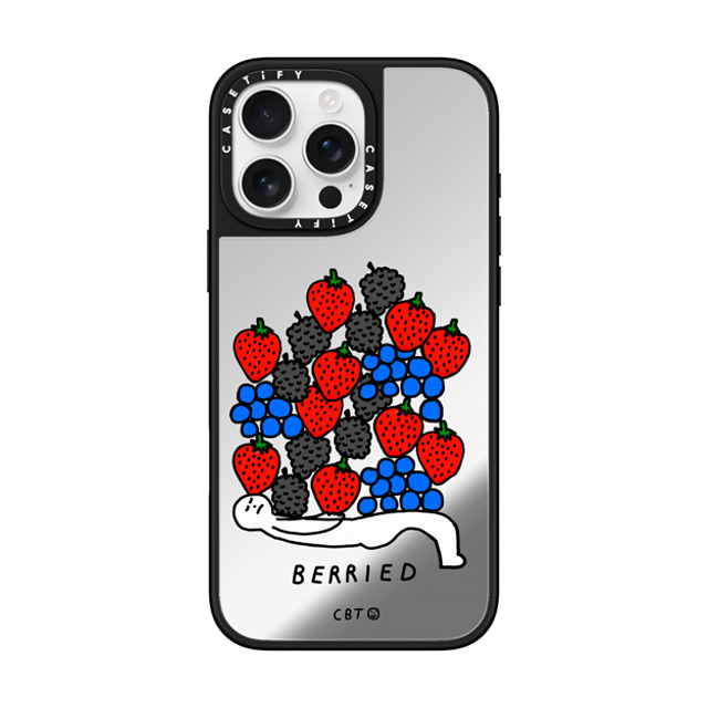 Constant Bagel Therapy x CASETiFY iPhone 16 Pro Max ケース Silver on Black ミラーケース MagSafe対応 berried