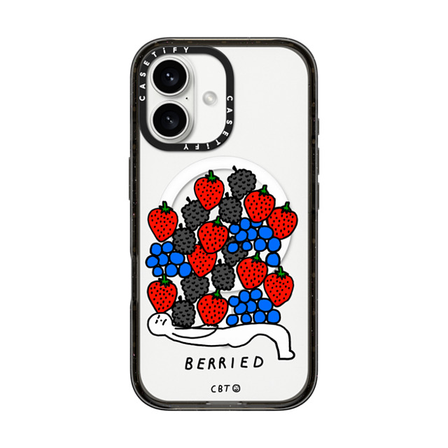 Constant Bagel Therapy x CASETiFY iPhone 16 ケース ブラック インパクトケース MagSafe対応 berried