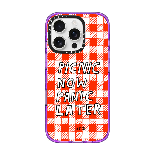 Constant Bagel Therapy x CASETiFY iPhone 16 Pro Case Food,Minimalism パープル Impact Case MagSafe Compatible picnic now panic later Father's Day Constant Bagel Therapy x CASETiFY iPhone 16 Pro Case Food,Minimalism パープル Impact Case MagSafe Compatible picnic now panic later Father's Day