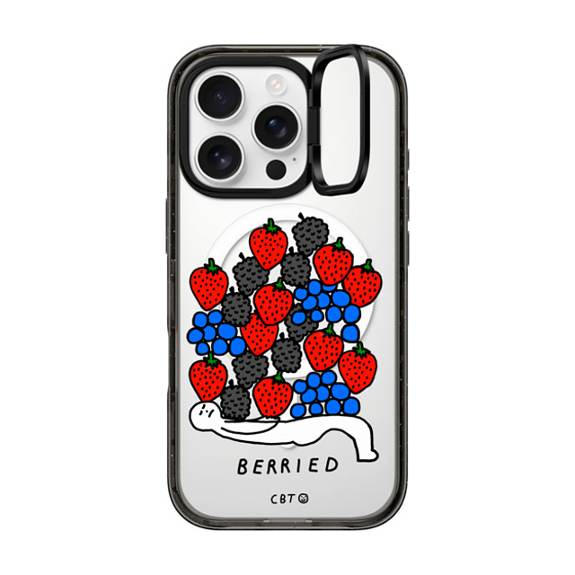 Constant Bagel Therapy x CASETiFY iPhone 16 Pro ケース ブラック インパクトリングスタンドケース MagSafe対応 berried