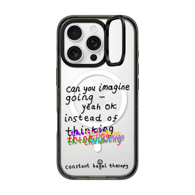 Constant Bagel Therapy x CASETiFY iPhone 16 Pro Case Black インパクトリングスタンドケース MagSafe対応 can you imagine going - yeah ok instead of thinking thinking thinking Father's Day Constant Bagel Therapy x CASETiFY iPhone 16 Pro Case Black インパクトリングスタンドケース MagSafe対応 can you imagine going - yeah ok instead of thinking thinking thinking Father's Day