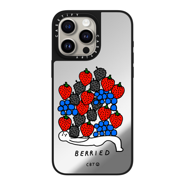 Constant Bagel Therapy x CASETiFY iPhone 15 Pro Max ケース Silver on Black ミラーケース MagSafe対応 berried