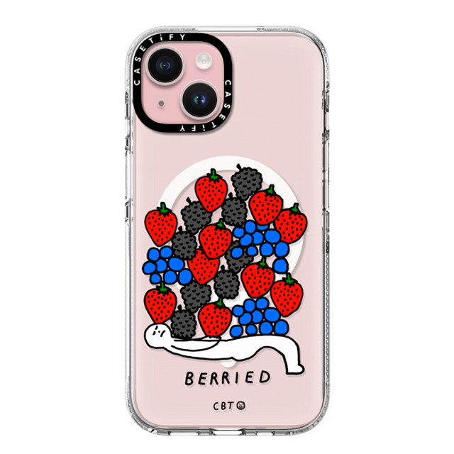 Constant Bagel Therapy x CASETiFY iPhone 15 ケース クリア クリア ケース MagSafe対応 berried