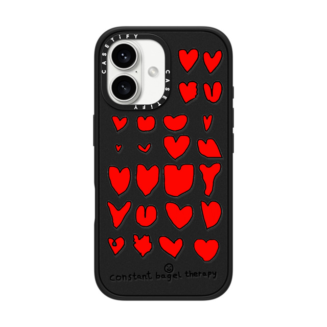 Constant Bagel Therapy x CASETiFY iPhone 16 ケース Heart,Love マットブラック インパクトケース MagSafe対応 all hearts Father's Day Constant Bagel Therapy x CASETiFY iPhone 16 ケース Heart,Love マットブラック インパクトケース MagSafe対応 all hearts Father's Day