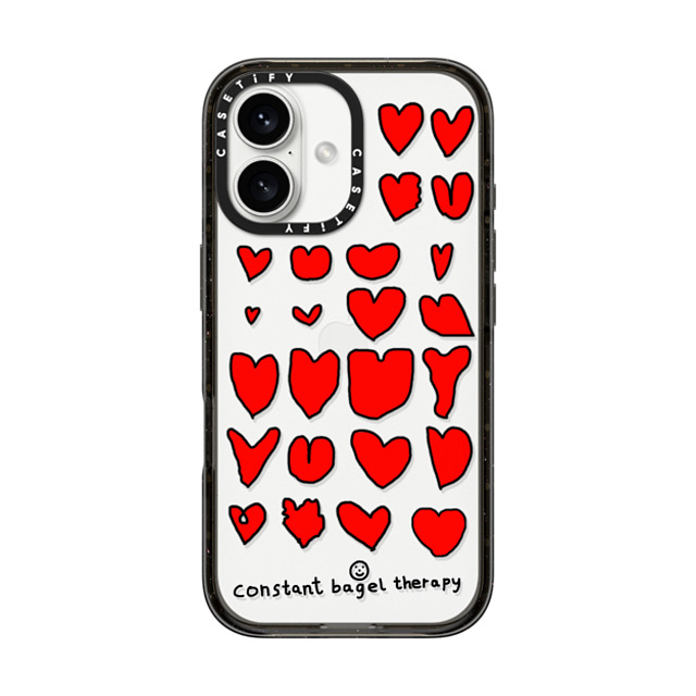 Constant Bagel Therapy x CASETiFY iPhone 16 ケース Heart,Love ブラック インパクトケース all hearts Mother's Day Constant Bagel Therapy x CASETiFY iPhone 16 ケース Heart,Love ブラック インパクトケース all hearts Mother's Day