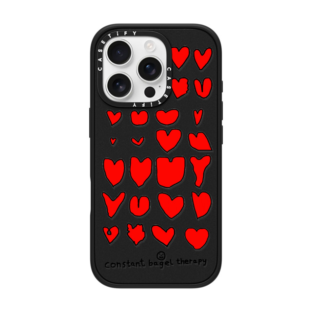 Constant Bagel Therapy x CASETiFY iPhone 16 Pro ケース Heart,Love マットブラック インパクトケース MagSafe対応 all hearts Father's Day Constant Bagel Therapy x CASETiFY iPhone 16 Pro ケース Heart,Love マットブラック インパクトケース MagSafe対応 all hearts Father's Day