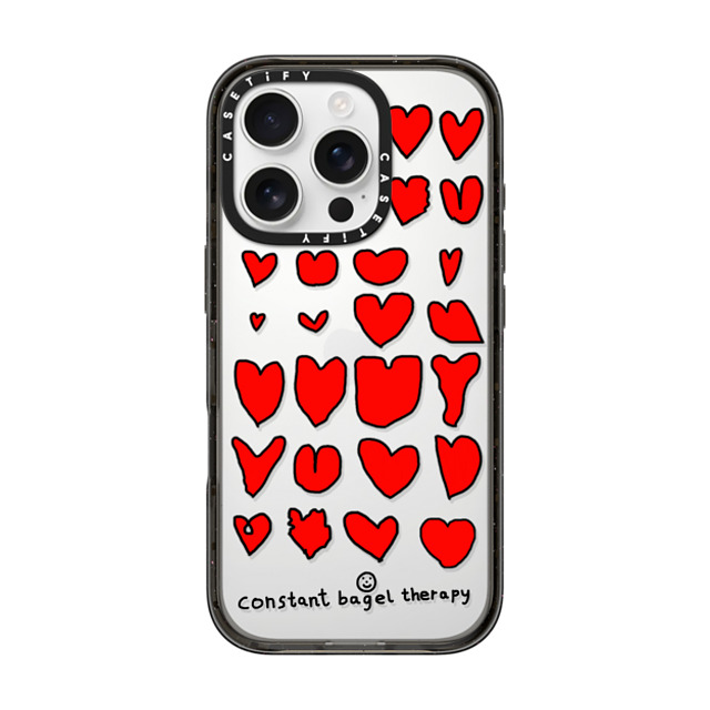 Constant Bagel Therapy x CASETiFY iPhone 16 Pro ケース Heart,Love ブラック インパクトケース all hearts Mother's Day Constant Bagel Therapy x CASETiFY iPhone 16 Pro ケース Heart,Love ブラック インパクトケース all hearts Mother's Day