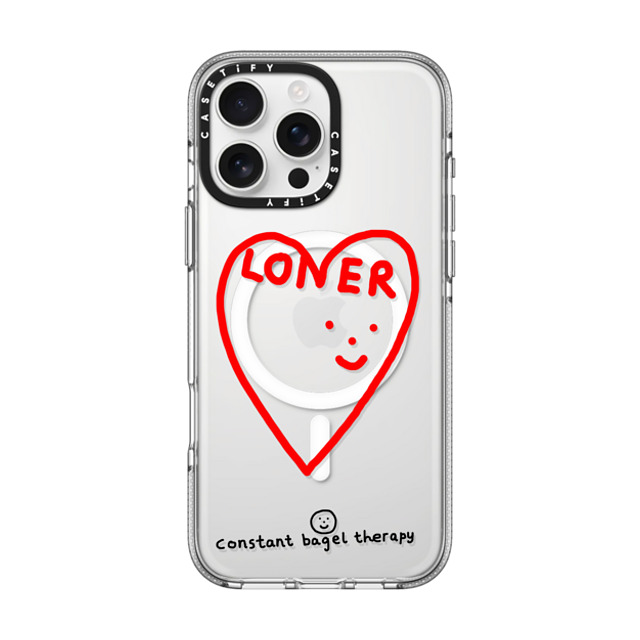 Constant Bagel Therapy x CASETiFY iPhone 16 Pro Max Case Heart,Cartoon Clear Clear Case MagSafe Compatible loner Father's Day Constant Bagel Therapy x CASETiFY iPhone 16 Pro Max Case Heart,Cartoon Clear Clear Case MagSafe Compatible loner Father's Day