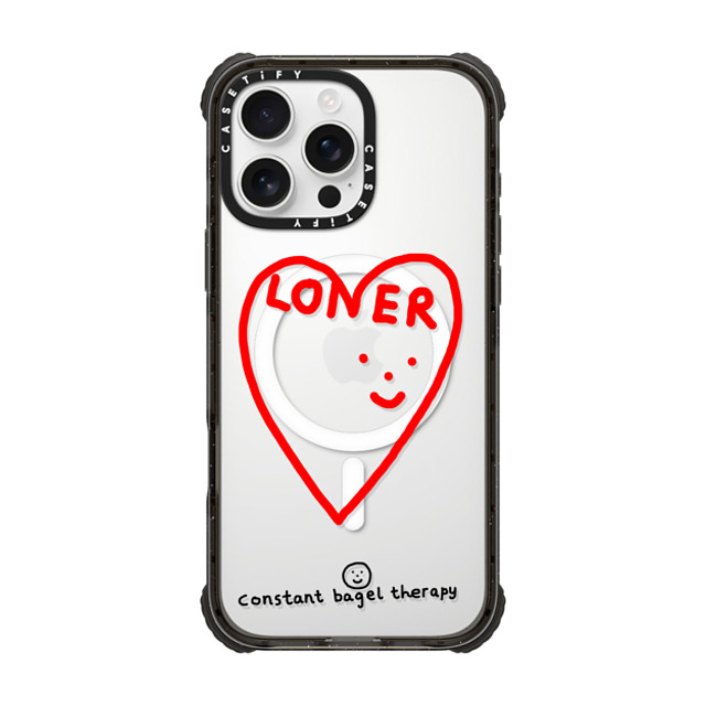 Constant Bagel Therapy x CASETiFY iPhone 16 Pro Max ケース Heart,Cartoon ブラック ウルトラ インパクトケース MagSafe 対応 loner Father's Day Constant Bagel Therapy x CASETiFY iPhone 16 Pro Max ケース Heart,Cartoon ブラック ウルトラ インパクトケース MagSafe 対応 loner Father's Day